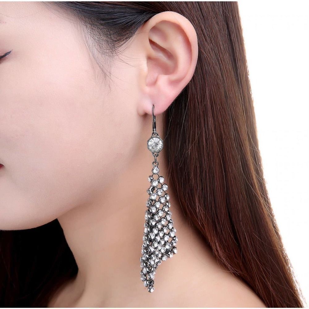 Amrita Singh Crystal Gold Drop Earring - Picture 3 of 9